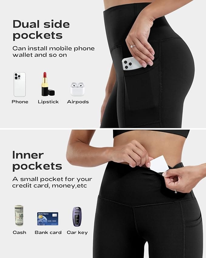 CHRLEISURE Leggings with Pockets for Women