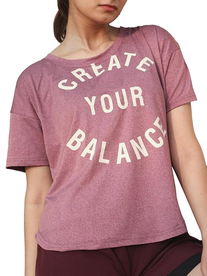 Women Round Neck Regular Fit  Sports Printed T-Shirt
