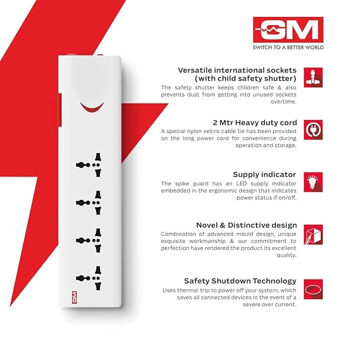 GM 3060 E-Book power strip extension With 250 Volts