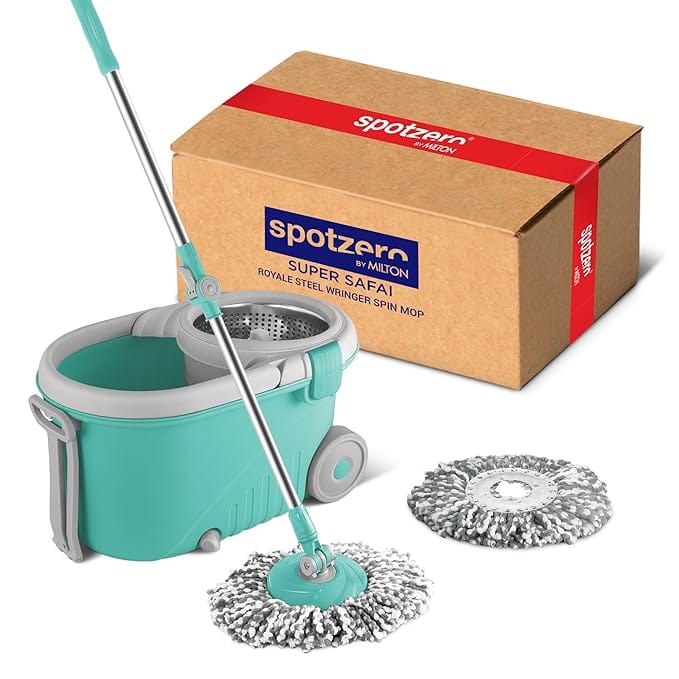 Spotzero Spin Mop with Big Wheel and Puller Handle