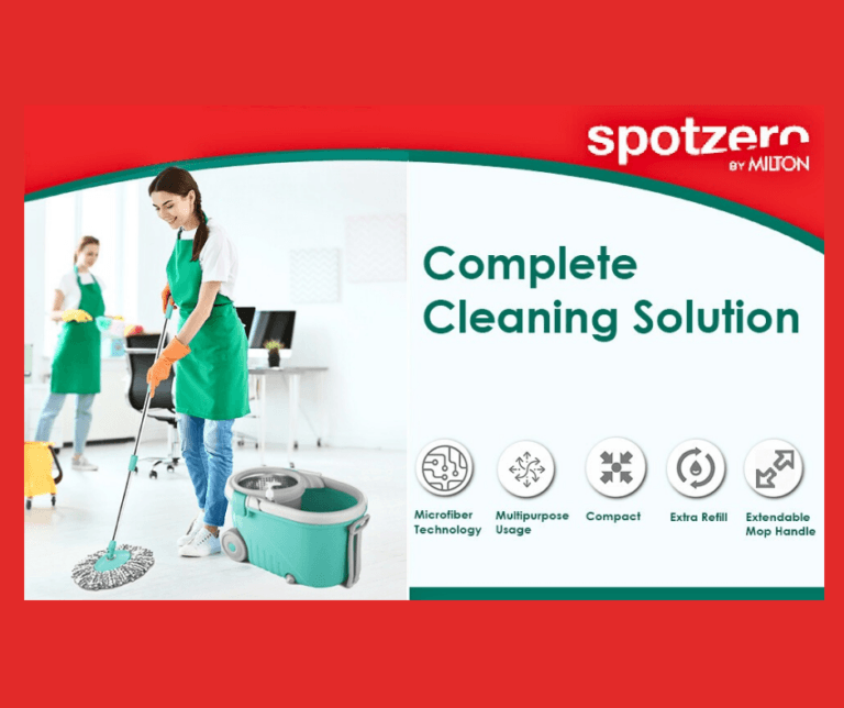 Spotzero Spin Mop with Big Wheel and Puller Handle
