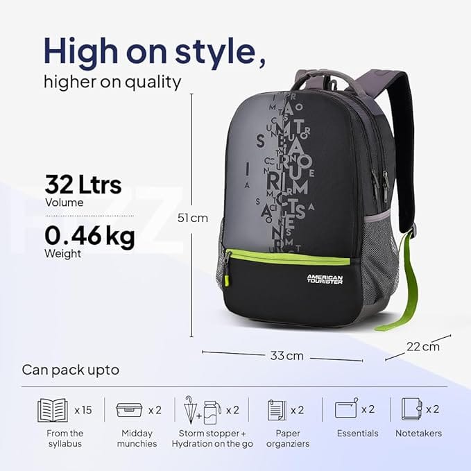 American Tourister Fizz 32L Backpack School bag for travel