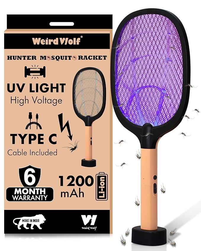 Lightweight Electric mosquito bat WEIRD WOLF 2 in 1 UV Light