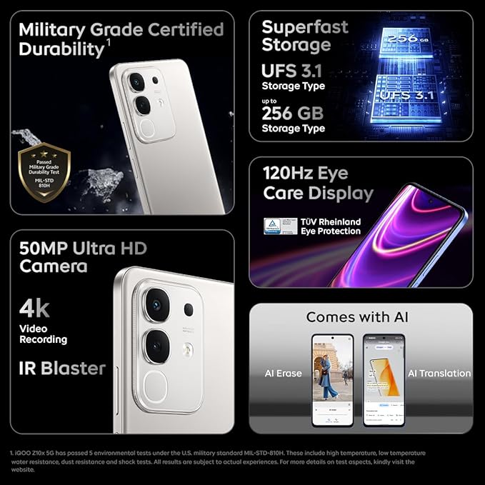 Buy iQOO Z10x 5G Champion with Balanced Space