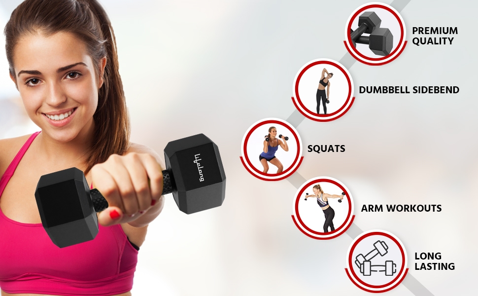 Buy Lifelong PVC Hex Fixed dumbbells Pack online